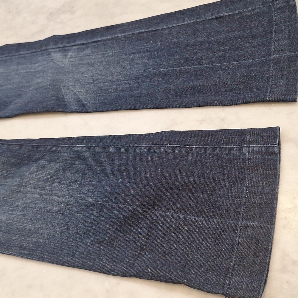 7 For All Mankind The Slim Trouser Dark Blue Flare Jeans Womens Sz‎ 27 70s Style - Picture 9 of 10